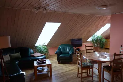 Ein Sitzbereich in der Unterkunft Apartment in Müncheberg 53547
