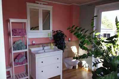Ein Badezimmer in der Unterkunft Apartment in Müncheberg 53547