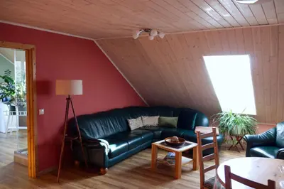 Ein Sitzbereich in der Unterkunft Apartment in Müncheberg 53547