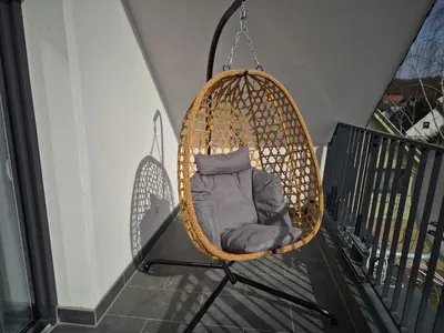 Ein Sitzbereich in der Unterkunft PuraVida Apartments Berlin Heiligensee
