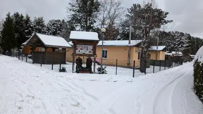 Ferienhaus Golinski auf eigenem komplett umzäunten Grundstück im Unterspreewald mit Kamin im Winter