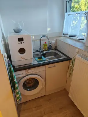 Küche/Küchenzeile in der Unterkunft Ferienwohnung in Kleinstadt nähe Spreewald