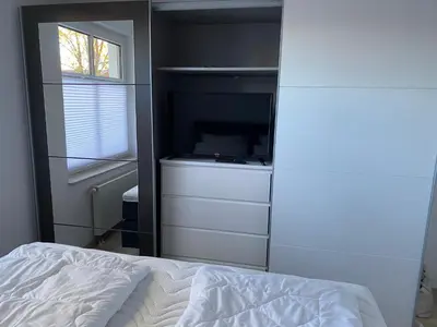 Ein Bett oder Betten in einem Zimmer der Unterkunft Ausspannen am Schwielowsee