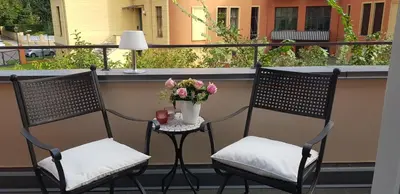 Ein Balkon oder eine Terrasse in der Unterkunft Remise Heiliger See