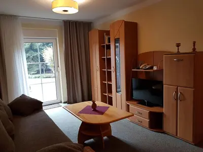 Ein Sitzbereich in der Unterkunft Haus Katharinensee