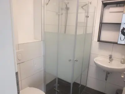 Ein Badezimmer in der Unterkunft Seenland Gästezimmer