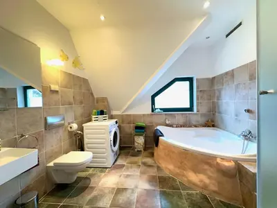 Ein Badezimmer in der Unterkunft Ferienwohnung am Berliner Stadtrand