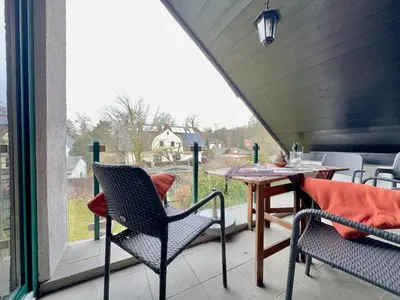 Ein Balkon oder eine Terrasse in der Unterkunft Ferienwohnung am Berliner Stadtrand