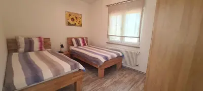 Ein Bett oder Betten in einem Zimmer der Unterkunft Urlaub am Seddiner See