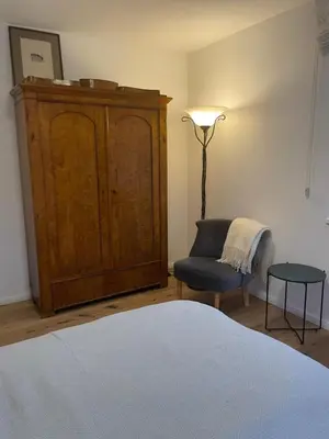 Ein Bett oder Betten in einem Zimmer der Unterkunft Edles Naturidyll bei Berlin