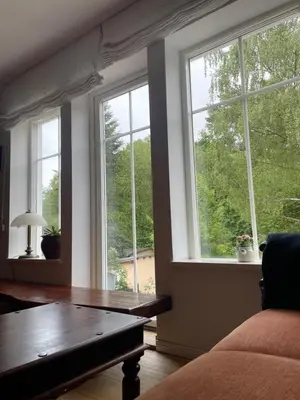 Ein Sitzbereich in der Unterkunft Edles Naturidyll bei Berlin