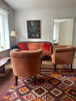 Ein Sitzbereich in der Unterkunft Edles Naturidyll bei Berlin
