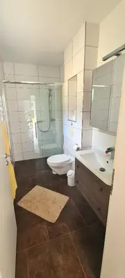 Ein Badezimmer in der Unterkunft Urlaub am Seddiner See