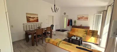 Ein Bett oder Betten in einem Zimmer der Unterkunft Urlaub am Seddiner See