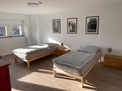 Ein Bett oder Betten in einem Zimmer der Unterkunft Seenland Fewo - 5