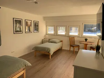 Ein Bett oder Betten in einem Zimmer der Unterkunft Seenland Fewo - 3