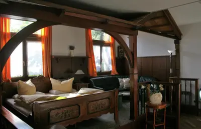 Ein Bett oder Betten in einem Zimmer der Unterkunft Romantik Landhaus & Pension Klaps Liebling