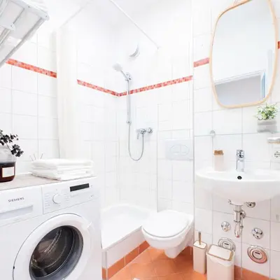 Ein Badezimmer in der Unterkunft Sonnenblick Apt in Schöneberg - nähe Ku'damm