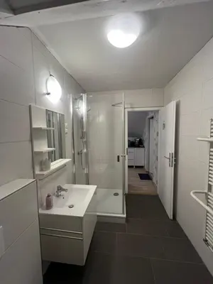 Ein Badezimmer in der Unterkunft Ferienwohnung in Neuenhagen