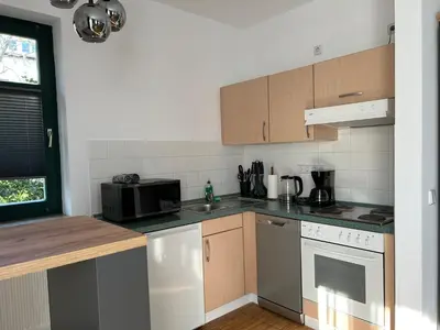 Küche/Küchenzeile in der Unterkunft Lindenallee Apartments