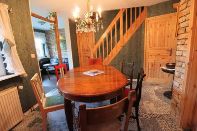Ein Sitzbereich in der Unterkunft Berlinurlaub im Grünen, 6 Betten, Pool, Sauna, Spielplatz, Grill, Tischtennis