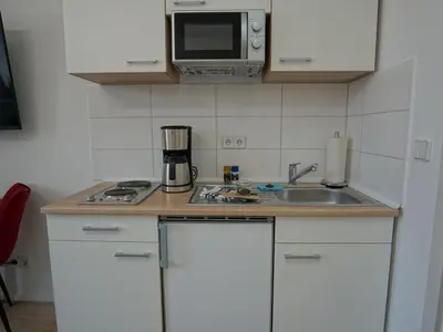 Küche/Küchenzeile in der Unterkunft Hogulu - urgemütliches Appartement 19 in der Altstadt