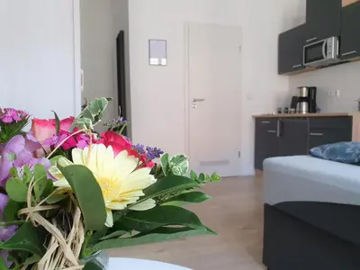 Küche/Küchenzeile in der Unterkunft Hogulu - außergewöhnliches Appartement 9 in der Altstadt