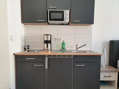 Küche/Küchenzeile in der Unterkunft Hogulu - außergewöhnliches Appartement 9 in der Altstadt