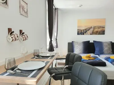 Ein Sitzbereich in der Unterkunft Hogulu - schickes Appartement 5 in der Altstadt