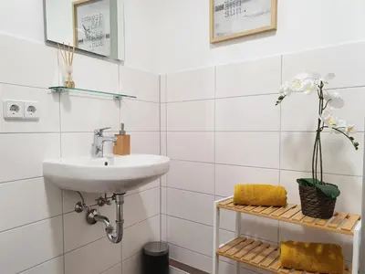 Ein Badezimmer in der Unterkunft Hogulu - schickes Appartement 5 in der Altstadt