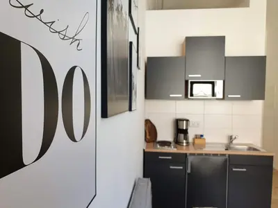 Küche/Küchenzeile in der Unterkunft Hogulu - klein und fein in der Altstadt, Appartement 10