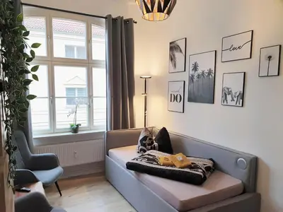Ein Sitzbereich in der Unterkunft Hogulu - klein und fein in der Altstadt, Appartement 10