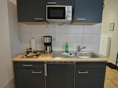 Küche/Küchenzeile in der Unterkunft Hogulu - gemütliches Appartement 17 direkt in der Altstadt