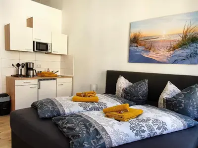 Küche/Küchenzeile in der Unterkunft Hogulu - im Herzen der Altstadt, Appartement 11