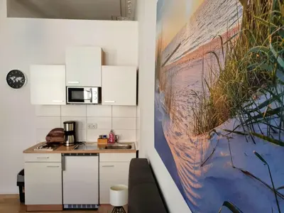 Küche/Küchenzeile in der Unterkunft Hogulu - im Herzen der Altstadt, Appartement 11