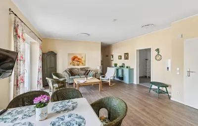 Ein Sitzbereich in der Unterkunft Cottage