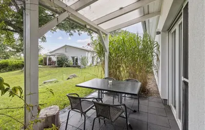 Ein Garten an der Unterkunft Nostalgie
