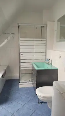 Ein Badezimmer in der Unterkunft FeWo im Dahme-Seengebiet nahe Berlin