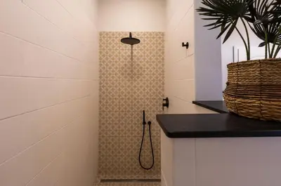 Ein Badezimmer in der Unterkunft Bungalow zum Wohlfühlen