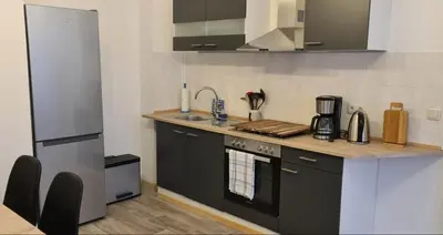 Küche/Küchenzeile in der Unterkunft Ferienwohnung in Buckow Märkische Schweiz