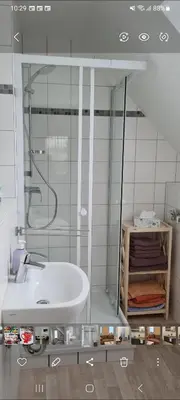Ein Badezimmer in der Unterkunft Ferienwohnung in Buckow Märkische Schweiz