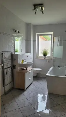 Ein Badezimmer in der Unterkunft FeWo im Dahme-Seengebiet nahe Berlin