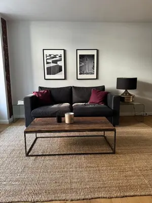 Ein Sitzbereich in der Unterkunft Neue 2 Zimmer Wohnung im Grünen mit Terrasse und Platz