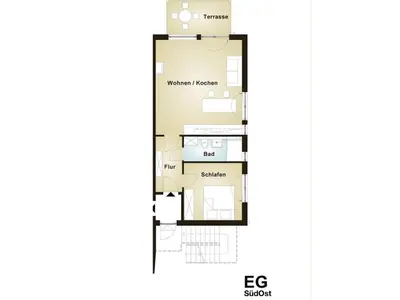 Grundriss der Unterkunft 1-bedroom apartment