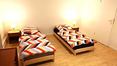 Ein Bett oder Betten in einem Zimmer der Unterkunft Monteurzimmer Seddin