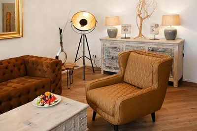 Ein Sitzbereich in der Unterkunft Appartement für 6 Personen in Strausberg