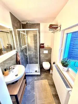 Ein Badezimmer in der Unterkunft Ferienhaus Nähe Strandbad