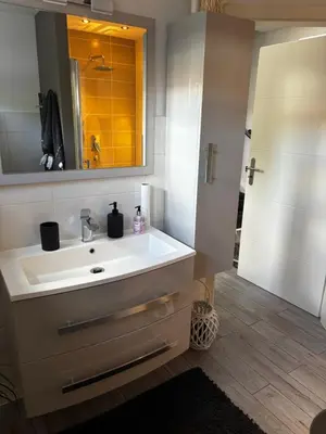 Ein Badezimmer in der Unterkunft Ferienhaus am Friedenshain