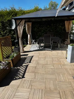 Ein Patio oder anderer Außenbereich in der Unterkunft Ferienhaus am Friedenshain