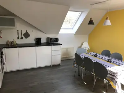 Küche/Küchenzeile in der Unterkunft Ferienwohnungen Grabbeallee Two